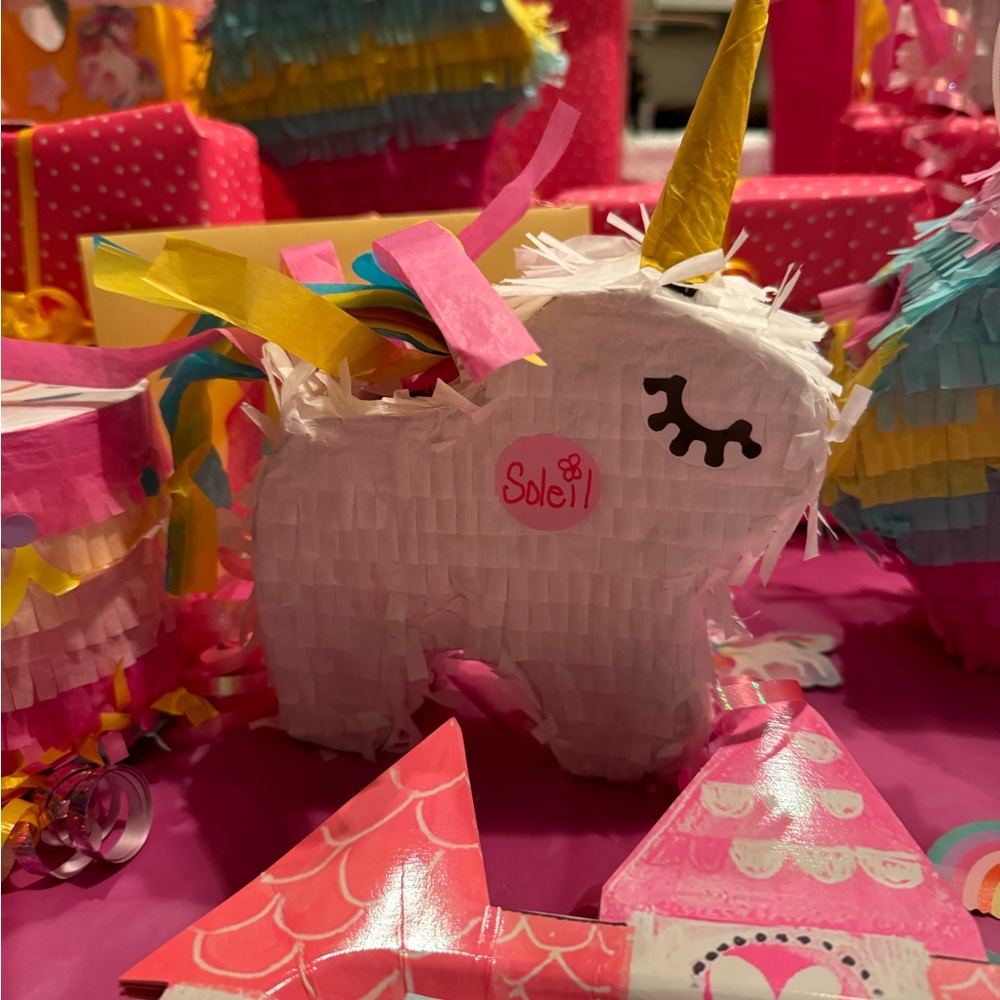 3 Piñata🦄Unicorn🧁Cupcake🎂 Cake Party Supplies🌸Pink and Yellow🌸Stuff w Goodies🌸